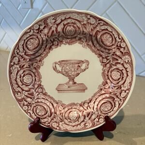 Spode Archive Collection Warwick Vase Red Transferware Plate 9” Made England